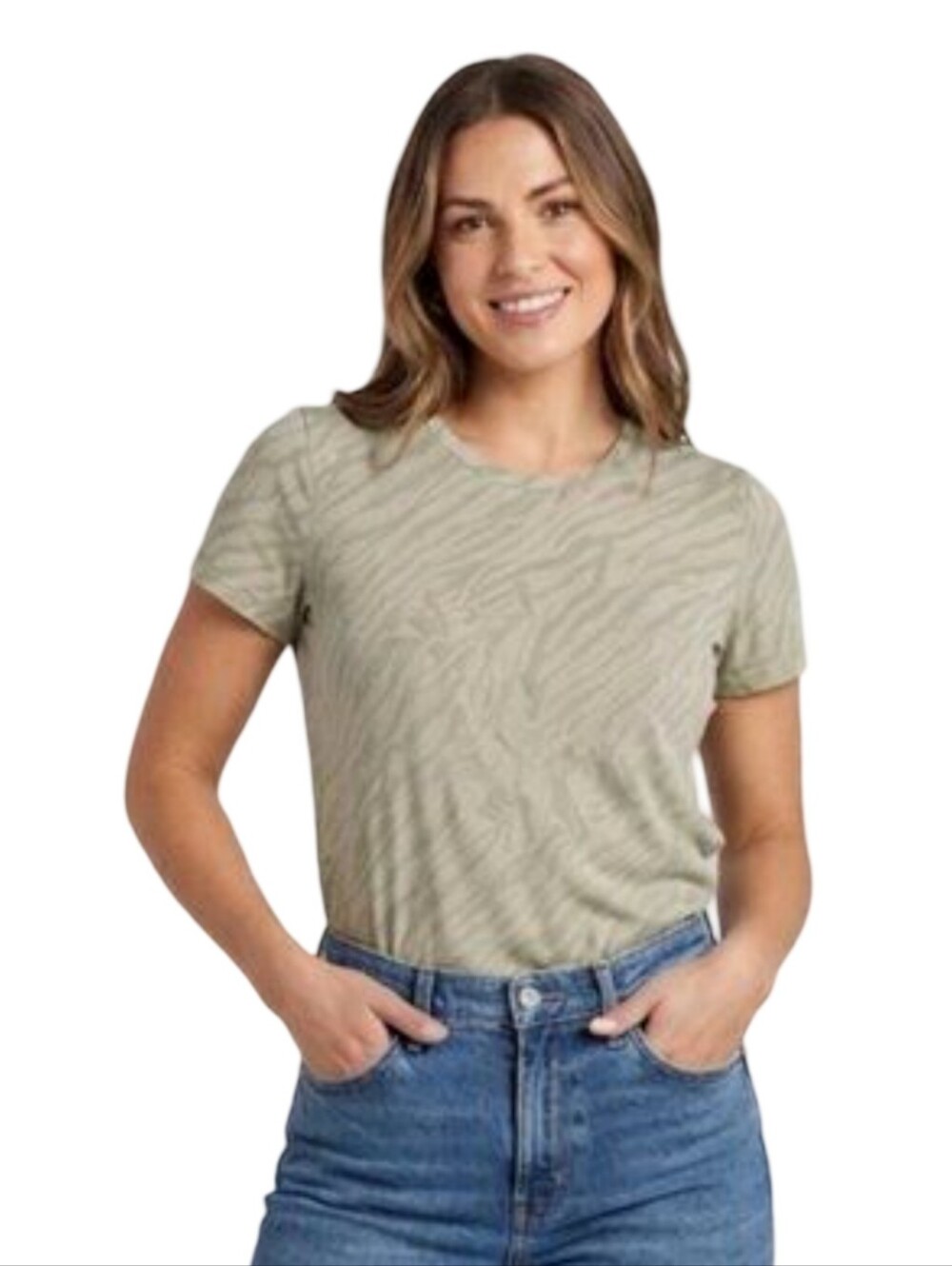 Bodysuit - Smash & Tess Green Tiger Stripe Shirt Sleeve T-shirt